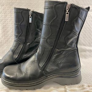 Black Italian Leather Moto Boots size 38 (7)